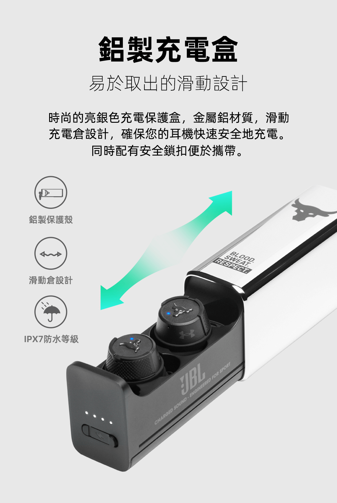 JBL UA FLASH安德瑪聯名藍芽耳機 強森親手打造無線藍芽耳機 防水防汗