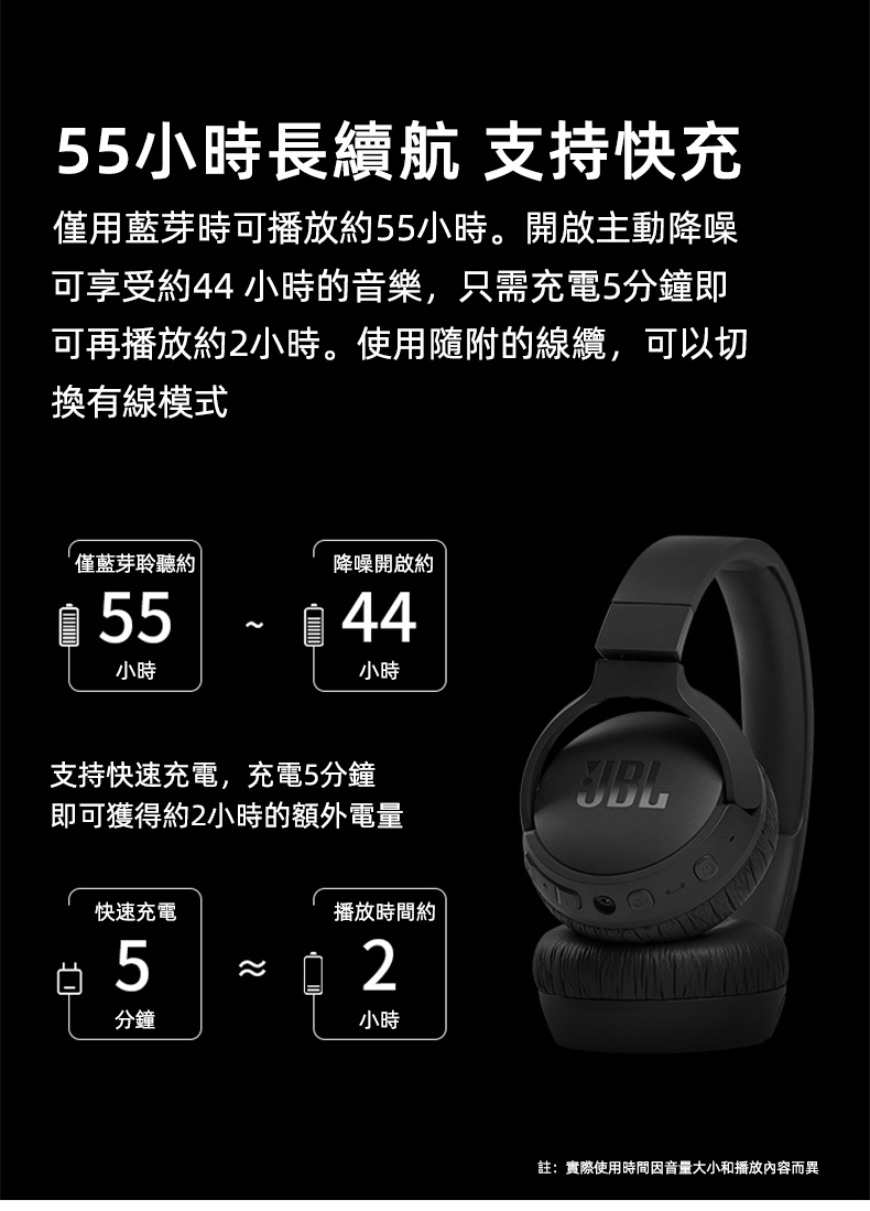JBL TUNE760NC無線藍芽頭戴式降噪耳機 遊戲音樂耳機 超長續航 便攜